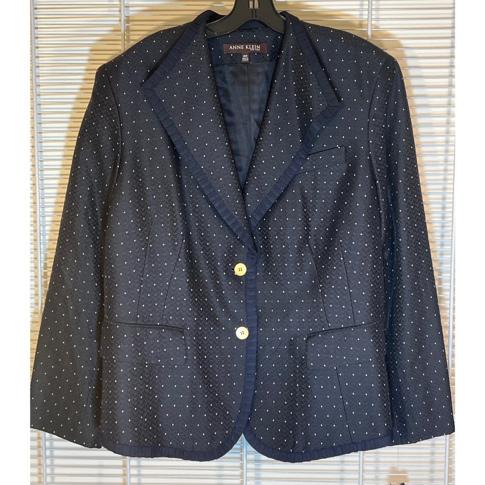 Anne Klein 100% Kimono Silk Jacket in Dark Navy, 18W, Like New